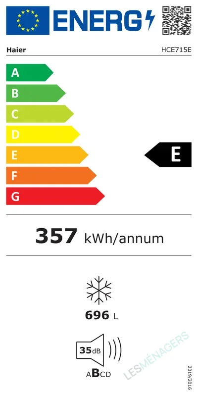 Étiquette énergie — Haier HCE715E