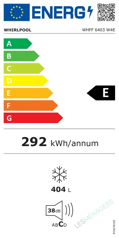 Étiquette énergie — Whirlpool WHMFF6314XP6E