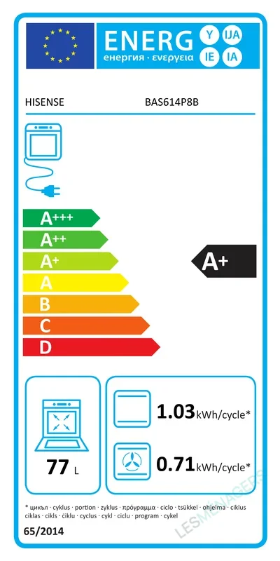 Étiquette énergie — Hisense BAS614P8B