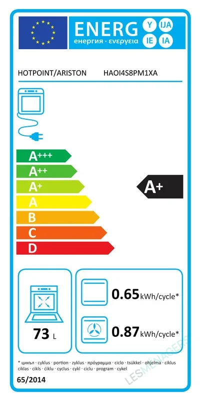 Étiquette énergie — Hotpoint HA4S80PM0BA