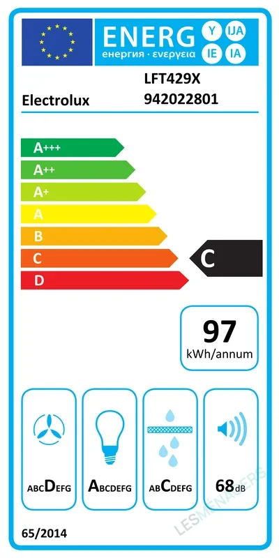Étiquette énergie — Electrolux LFT429X