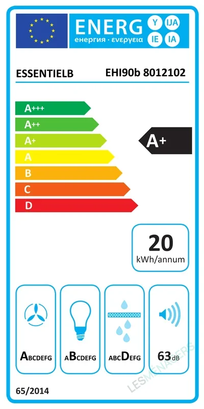 Étiquette énergie — Essentiel B EHI90B