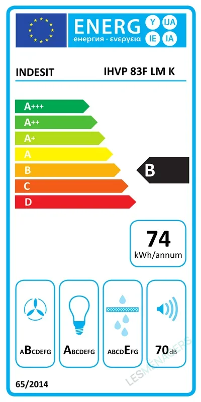 Étiquette énergie — Indesit IHVP83FLMK