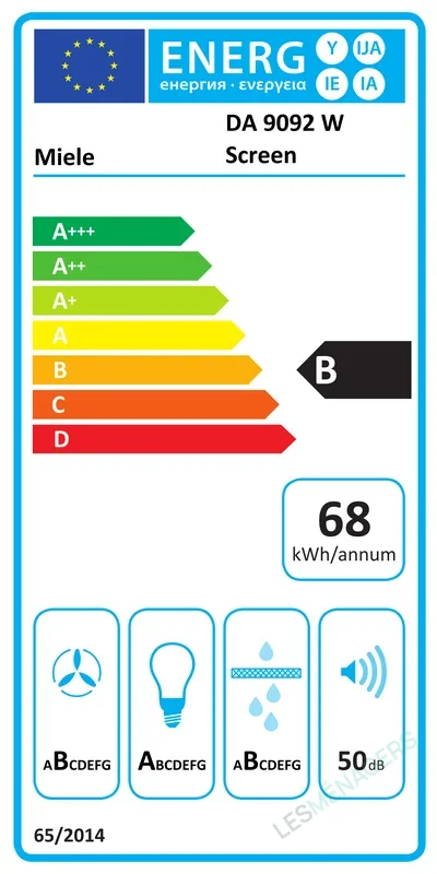 Étiquette énergie — Miele DA 9092 GR