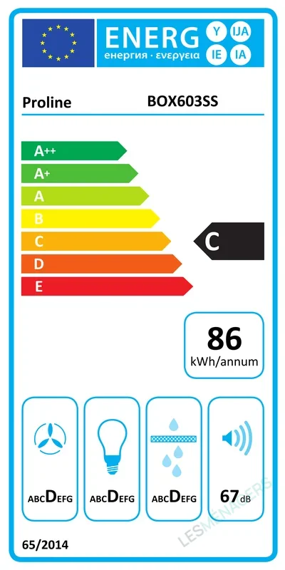 Étiquette énergie — PROLINE BOX603SS