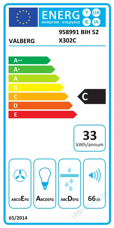 Étiquette énergie — VALBERG BIH 52 X302C