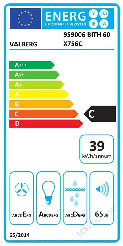 Étiquette énergie — VALBERG BITH 60 X756C