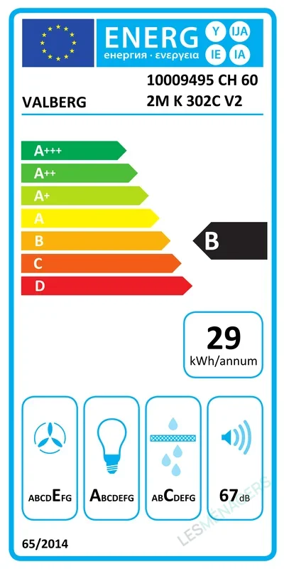 Étiquette énergie — VALBERG CH 60 2M K 302C V2