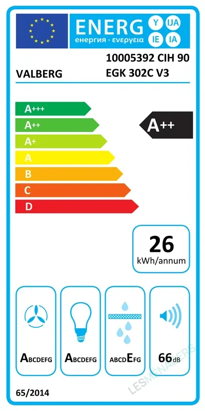 Étiquette énergie — VALBERG CIH 90 EGK 302C V