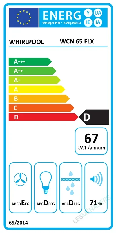 Étiquette énergie — Whirlpool WCN 65 FLX