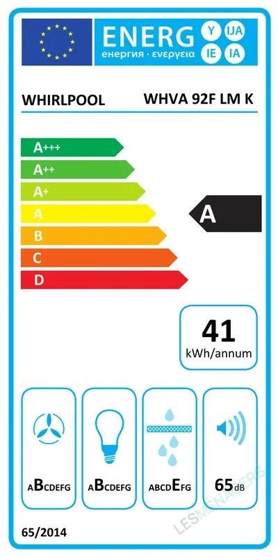 Étiquette énergie — Whirlpool WHVA92FLMK