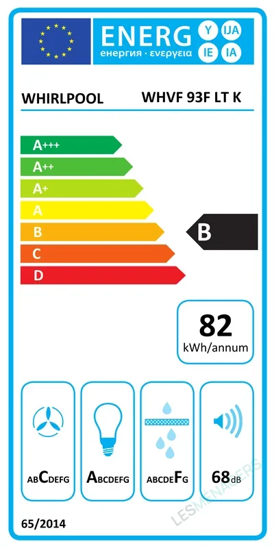 Étiquette énergie — Whirlpool WHVF 93F LT K