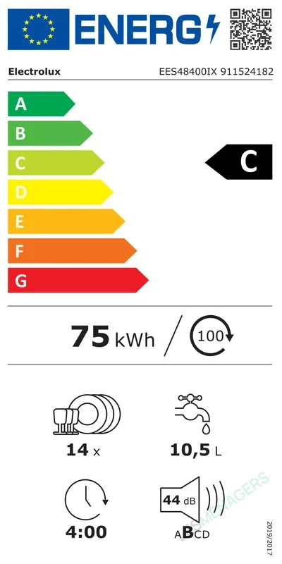 Étiquette énergie — Electrolux EES48400IX