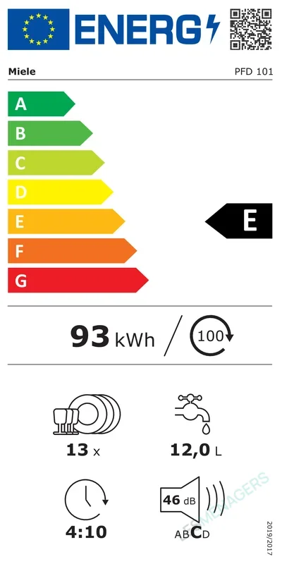 Étiquette énergie — Miele PFD 101