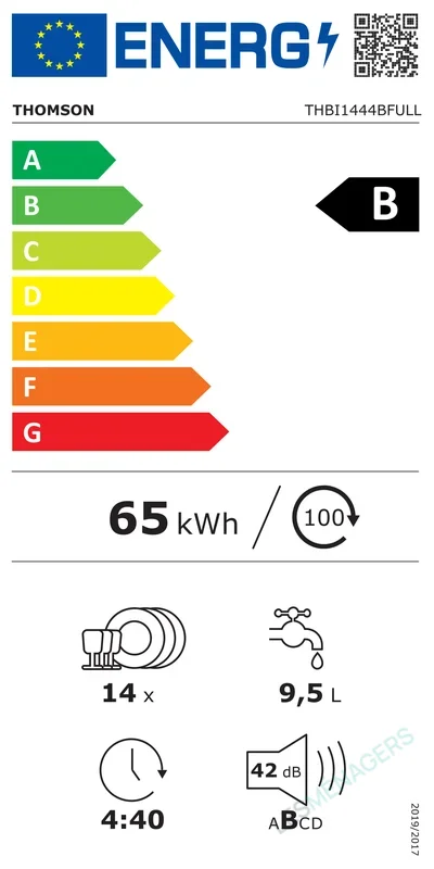 Étiquette énergie — Thomson THBI1444BFULL
