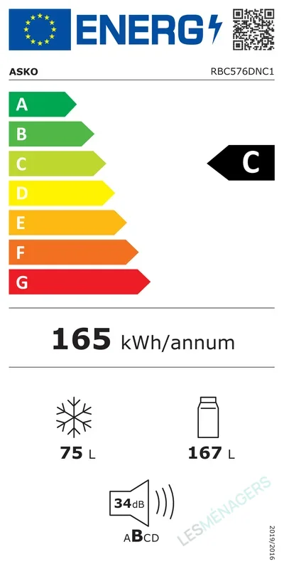 Étiquette énergie — ASKO RBC576DNC1