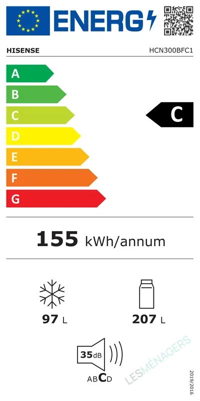 Étiquette énergie — Hisense HCN300BFC1