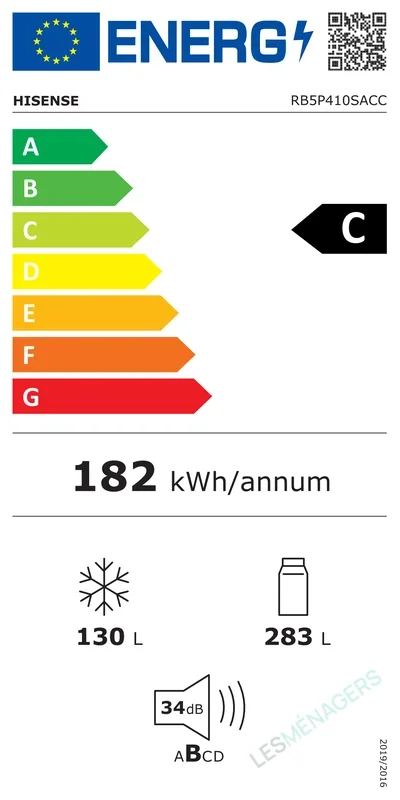 Étiquette énergie — Hisense RB5P410SACC