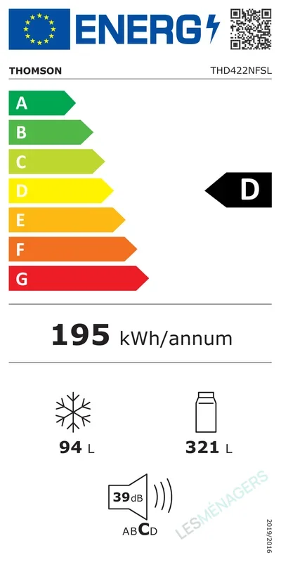 Étiquette énergie — Thomson THD422NFSL