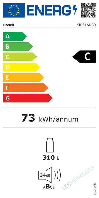 Étiquette énergie — Bosch KIR81ADC0