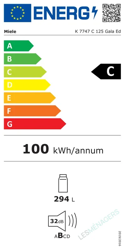 Étiquette énergie — Miele K 7747 C