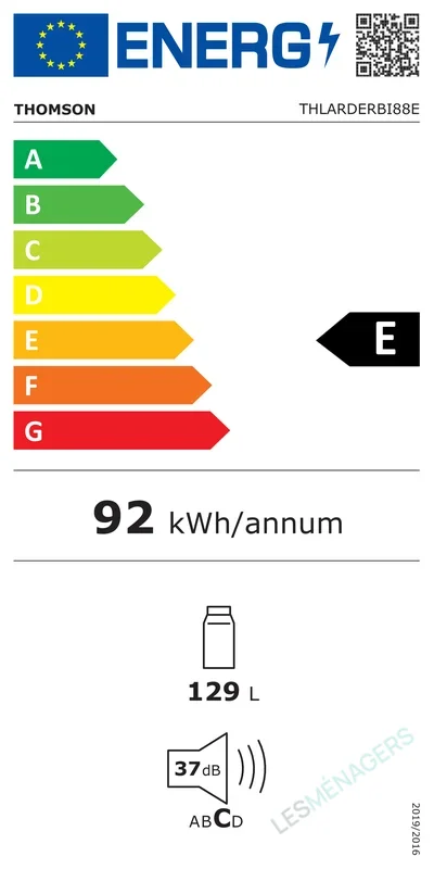 Étiquette énergie — Thomson THLARDERBI88E