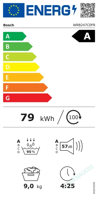 Étiquette énergie — Bosch WRB247C0FR