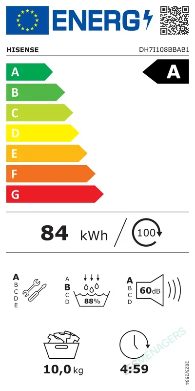 Étiquette énergie — Hisense DH7I108BBAB1