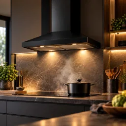 Hotte de cuisine Noire